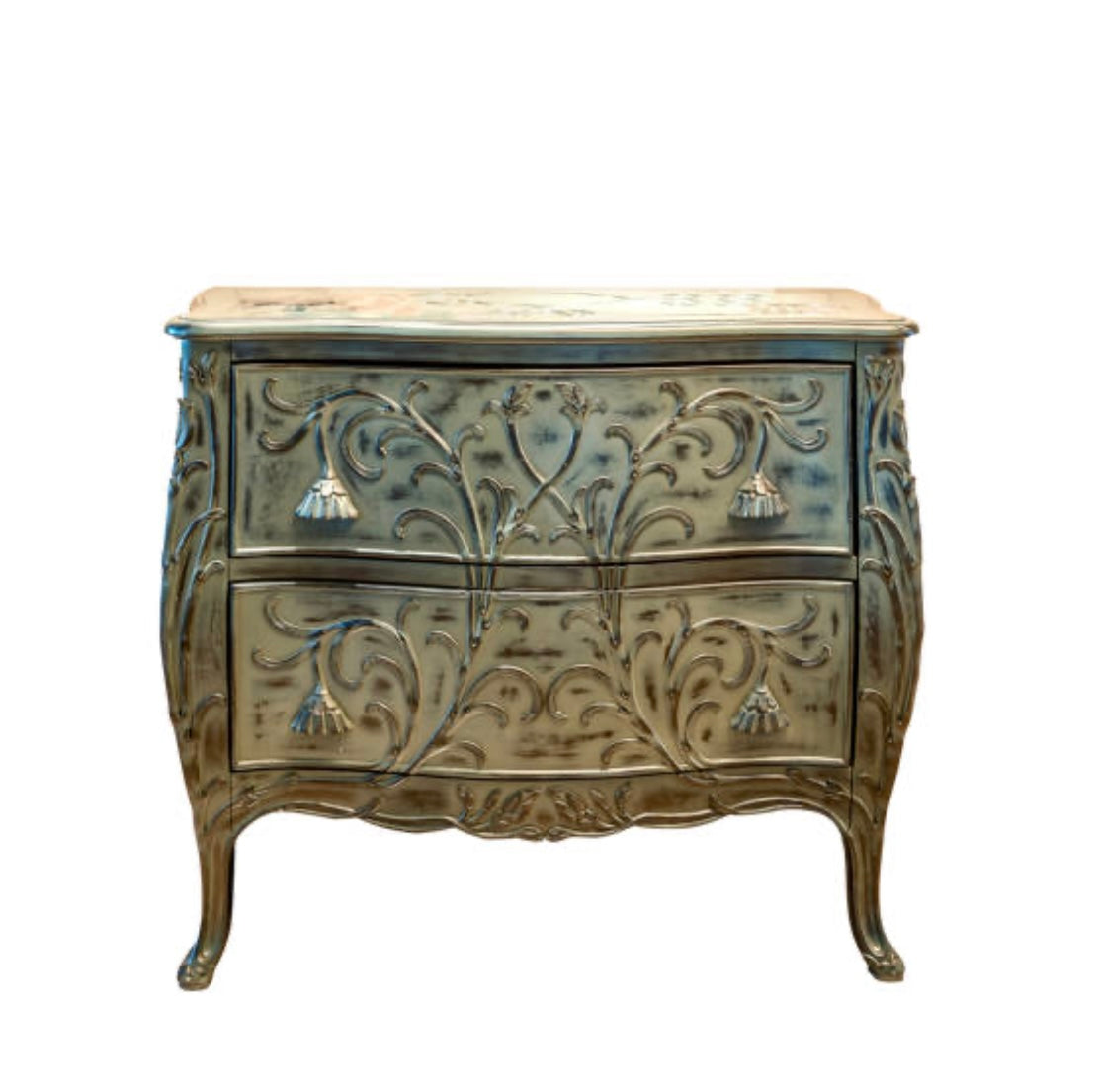 French Provincial Bombe Chest