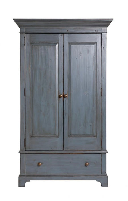 Vintage Blue-Gray Armoire Dresser